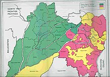 Districts of Punjab with Muslim (green) and non-Muslim (pink) majorities, as per 1941 census Punjab-religion-2.jpg