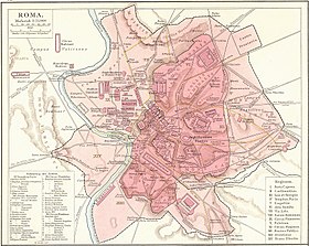 Неронов мост на плане Рима (в левом верхнем углу)