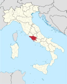 Storstadsregionen Roms läge i Italien.