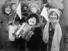 U.S. women suffragists demonstrating for the right to vote, February 1913 Rose-Sanderson-Votes-for-Women.jpeg