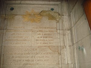 Sépulture Hirsch au cimetière de Montmartre.