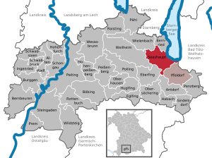 Положај општине у округу Вајлхајм-Шонгау
