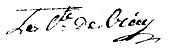 signature de Ferdinand de Crécy