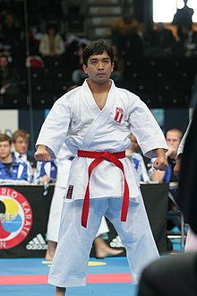 Martial arts red belt, red belt of Karate