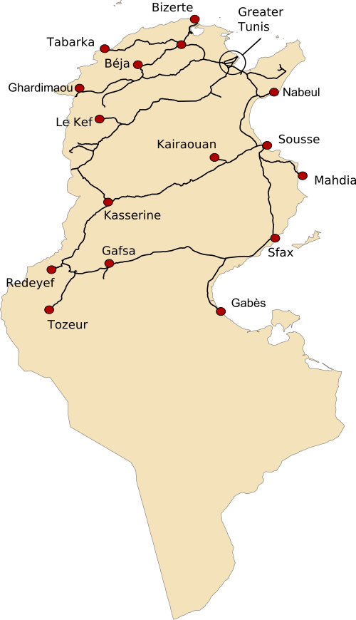 World Map Tunisia Location. Tunisia Train Station