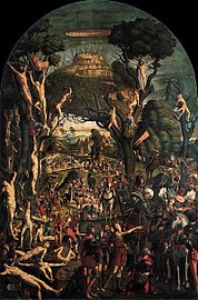 Crucifixion and Apotheosis of the Ten Thousand Martyrs. By Vittore Carpaccio, 1515.