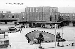 1930年頃の横浜駅東口（3代目駅舎）