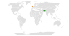 Location map for Afghanistan and the United Kingdom.