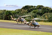Pair of South African Air Force (SAAF) A109 LUHs landing in formation Agusta A109 4018 + 4023 South Africa - Airforce.jpg