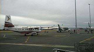 Air Safaris Nomad on gate 3 at Christchurch Airport December 2014.