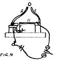 Fig. 5. Bell's experiments in October 1873 included a liquid transmitter, in this case, a small cup of liquid mercury (M).