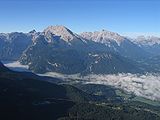 Blick vom Kehlsteinhaus auf Watzmann und Hochkalter