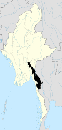 Location of Kayin State in Burma