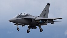 M-346FT multirole variant in 2016 CSX55152-AermacchiM346-Italy-Farnborough2016-A1596.jpg