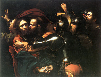 A Captura de Cristo, por Caravaggio, ca. 1602