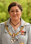 A woman wearing medals