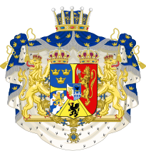 Wilhelm's coat of arms as prince of Sweden and Norway, Duke of Södermanland 1884 to 1905