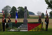Lancers forming a guard of honour in full dress Commemoration of the Battle of Montcel a Fretoy.jpg