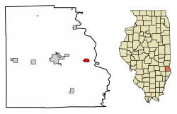 Location of Palestine in Crawford County, Illinois.