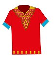 Ilustração de um dashiki tradicional.