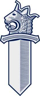 Голова льва с финского герба и эмблема с мечом - символ полиции Финляндии.