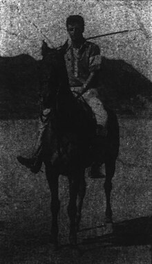 Harold Kainalu Long Castle playing polo, Honolulu Star-Bulletin, 1914.jpg