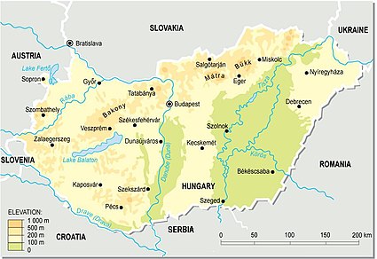 Карта крайних точек Венгрии
