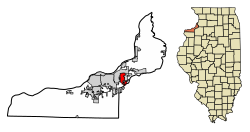 Location of Silvis in Rock Island County, Illinois.