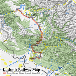 A Jammu–Baramulla-vasútvonal útvonala