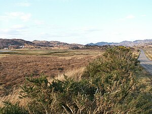 Kentra Bay by Gobshealach. Small bay of Kentra Bay by Gobshealach where much of Kentra moss drains to the sea. The road leads to Ardtoe and Newton of Nrdtoe