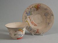 Cup and saucer with abstract decor, 1921–24