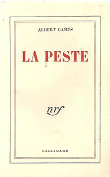 Cover of the first edition of The Plague by Albert Camus.