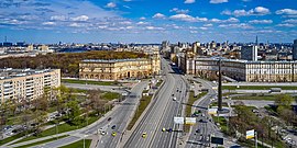 מבט על כיכר גגרין שבלנינסקי פרוספקט לכיוון מרכז העיר