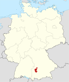 Dütschlandcharte, Position vom Landkreis Augsburg fürighobe