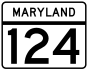 Maryland Route 124 marker