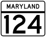 Maryland Route 124 marker