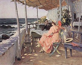 À beira-mar (Praia das Maçãs) (1918), por José Malhoa