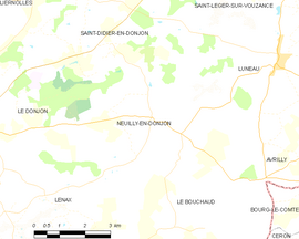 Mapa obce Neuilly-en-Donjon