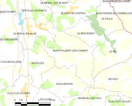 Mapa obce Saint-Philbert-des-Champs