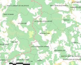 Mapa obce La Chapelle-en-Lafaye