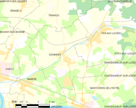 Mapa obce Donnery