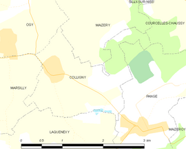 Mapa obce Colligny