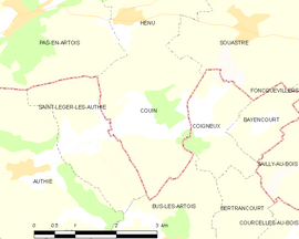 Mapa obce Couin