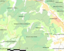 Mapa obce Rimbach-près-Guebwiller
