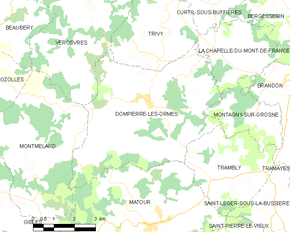 Poziția localității Dompierre-les-Ormes