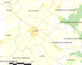 Mapa obce Conlie