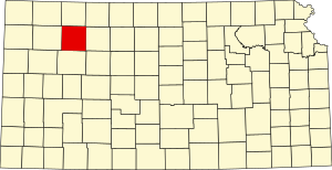 Карта Канзаса с указанием округа Шеридан