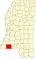 阿米特縣在密西西比州的位置