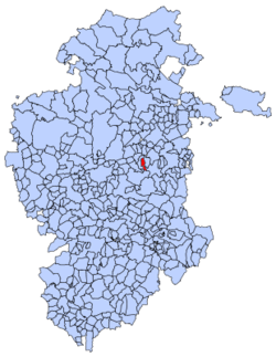Municipal location of Arraya de Oca in Burgos province