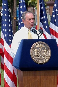 Bloomberg delivering a speech in 2004 Michael Bloomberg speech cropped (2).jpg